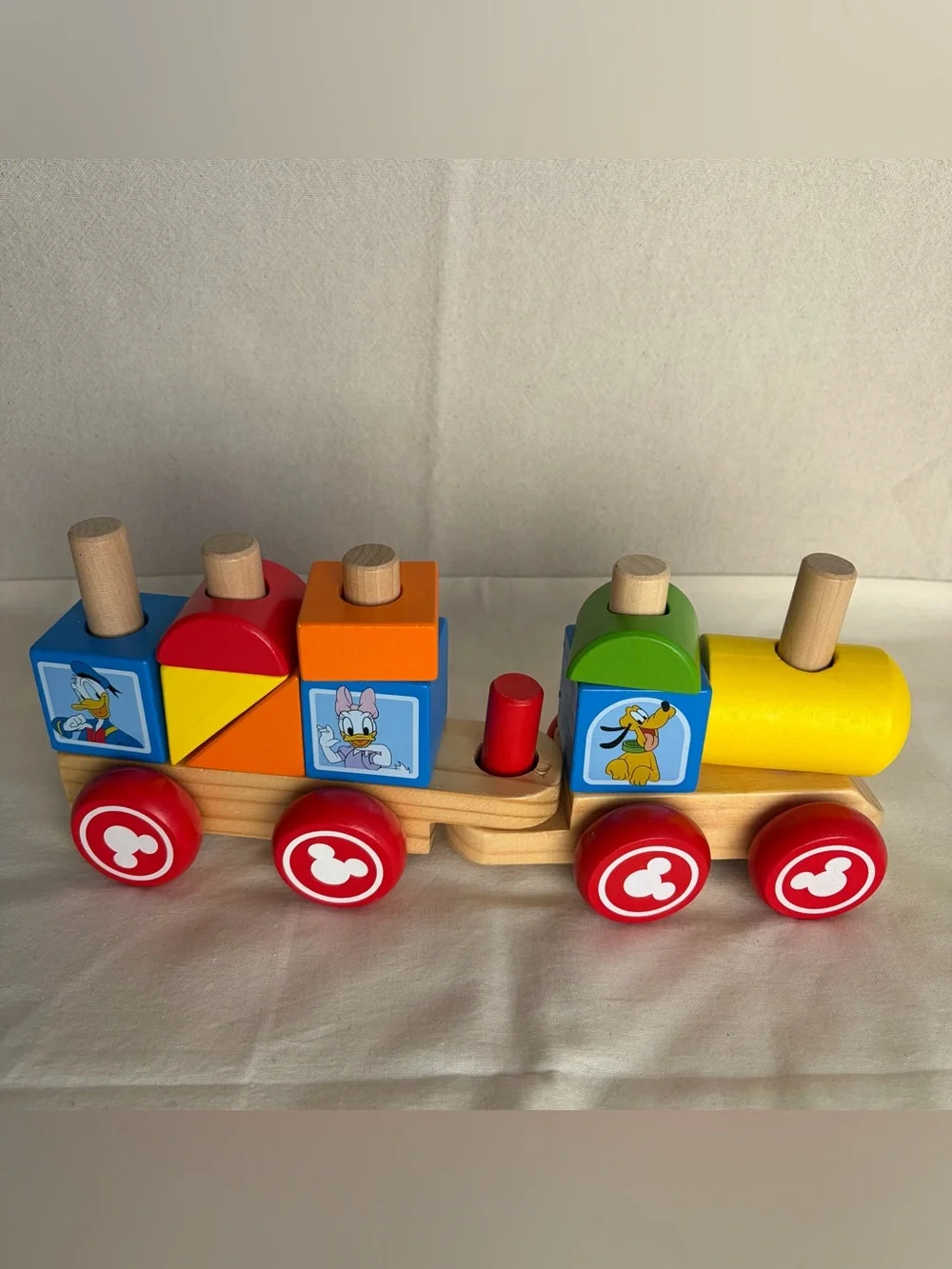Melissa & Doug Disney Mickey Mouse and Friends Wooden Stacking Train